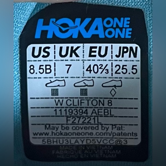 Hoka One One Clifton 8 REFLECTIVE Womens Size 8.5 Running Shoes Sneakers Blue - Picture 12 of 13